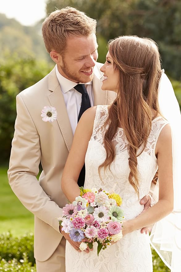 Faux Flower Heads Small Silk Artificial Flower DIY Fake Mini Flowers Rose Daisy Flowers Craft Supplies for Wedding Party Wreath Graduation Season Party Home Decor (125, Multi Color)