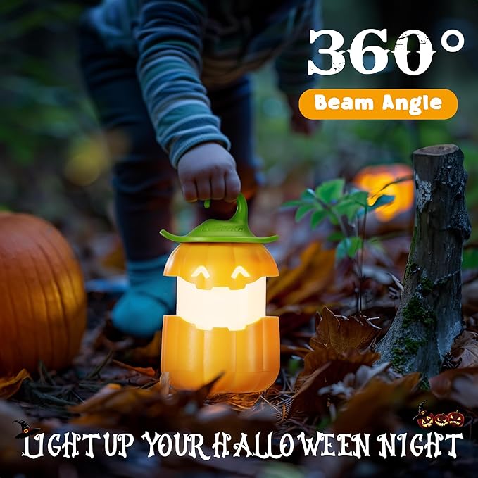 EverBrite 3-Pack Halloween Pumpkin Lantern, Collapsible Jack O Lantern Lights, Two Color Changing, Light up Pumpkin Outdoor for Halloween Party Decoration, Battery Included