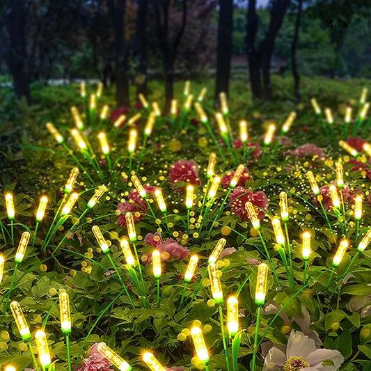 Solar Outdoor Garden Lights,Upgraded LED Solar Reed Swaying Lights for Garden Patio Yard Pathway Walkway Wedding Party Christmas Landscape Lighting (4 Packs)