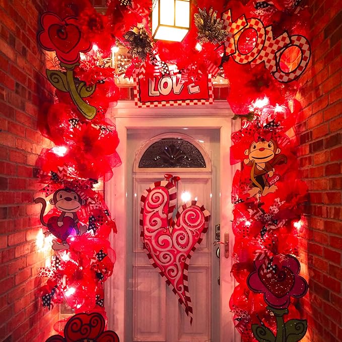 JMEXSUSS 4 Pack Red Solar Fairy Lights, Total 400 LED 132FT Red Solar Lights Outdoor Waterproof, 8 Modes Copper Wire Solar String Lights for Outside Patio Christmas Valentine Day Decorations