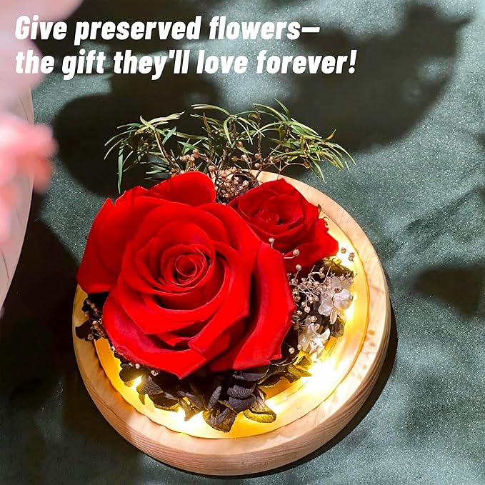 Flowers, Roses, Gifts - Preserved Flower Bouquets - Forever Roses Birthday Gifts for Women, Christmas, Mothers Day - Fresh Flowers That Last - Flowers for Delivery - Battery Included