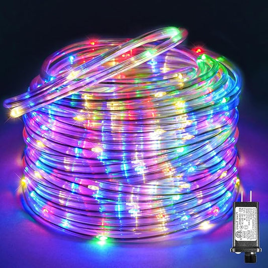 Rope Lights for Outside, 100FT 300 LED Plug in Christmas Lights Outdoor with Waterproof 8 Modes, Connectable String Light for Indoor House Patio Garden Party Easter Decorations, Multicolor