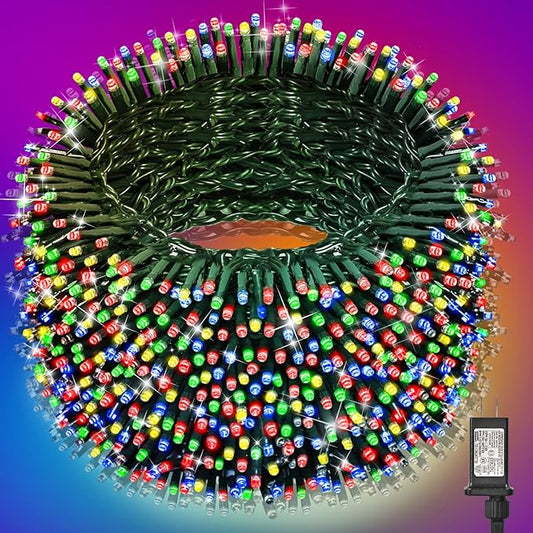 750LED Christmas String Lights Outdoor Indoor Multicolor 8 Modes Waterproof Christmas Tree Fairy Lights Patio Garden Party Wedding Holiday Decoration UL Certified
