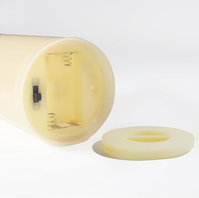 iZAN 3-Pack Outdoor Flameless LED Battery Operated Candles with Remote Waterproof Flickering Electric Pillar Candles for Halloween Chirstmas Home Wedding Party Festival Décor Long Battery Life 3”x5”