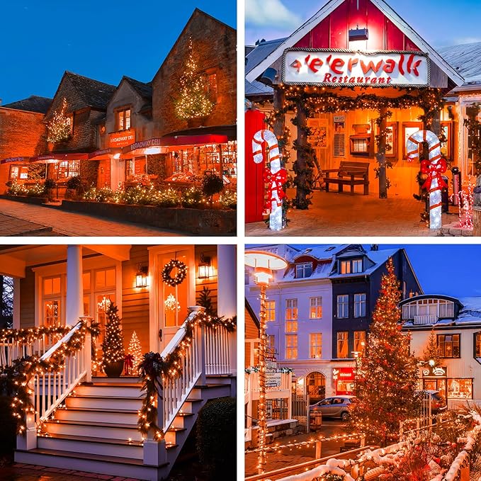 JMEXSUSS 250 LED Orange String Lights, 91.5ft Orange Christmas Lights Outdoor Waterproof, 8 Lighting Modes Connectable Christmas Tree Lights for Yard Patio Party Halloween Christmas Decorations