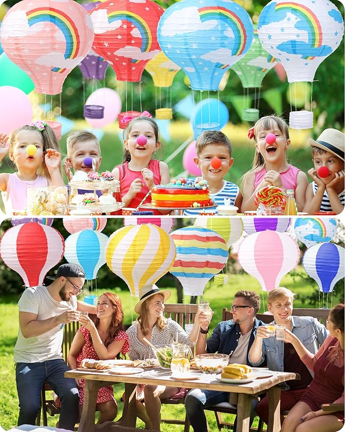 Treela 20 Pcs Hanging Hot Air Balloon Paper Lanterns 12 Inch Hot Air Balloon Decorations Centerpieces Reusable Chinese Japanese Paper Lantern for Birthday Wedding Baby Shower Christmas Party Festival