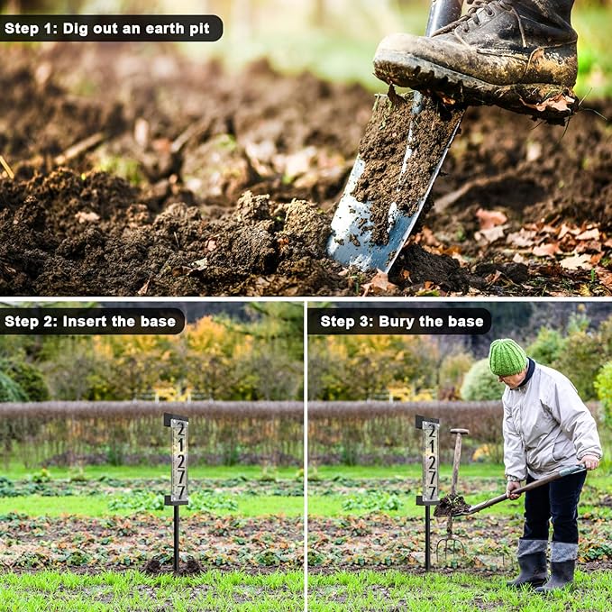 Solar House Number [Upgrade 3D Acrylic Number] Solar Address Sign Increase Brightness, Number Is Bold, Anchor Is Made Of Iron,Solar House Number Sign with Two Lighting Modes and Two Installation (White)(Manual without remote control) (Warm White)