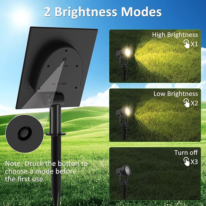 T-SUNUS Solar Garden Spotlight Outdoor, 4-in-1 Solar Spot Lights IP65 Waterproof 9.8ft Cable, 5W Separated Solar Panel, Auto On/Off for Tree Patio Yard Driveway Pathway Pool Area(Warm White 3000K)