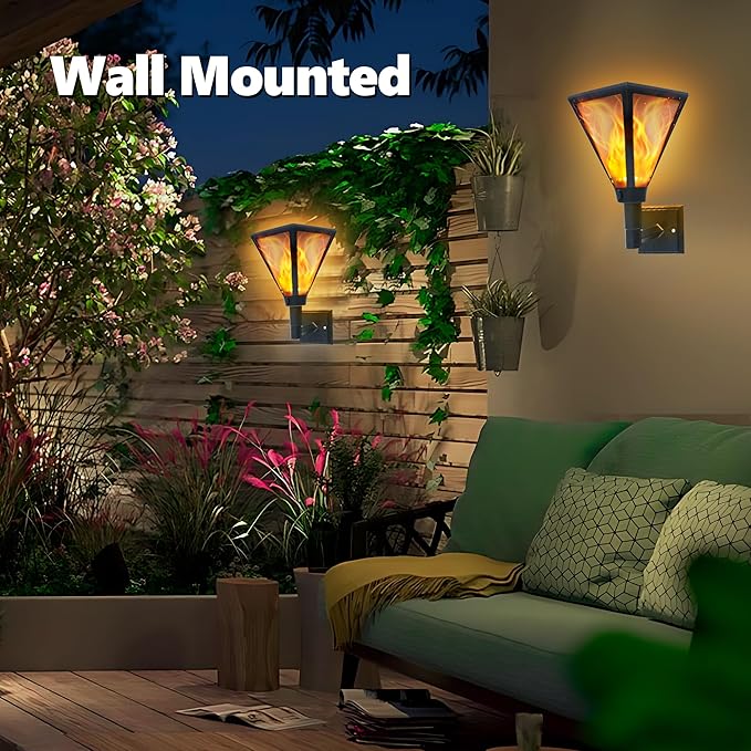 Toodour Solar Flame Lights Outdoor, 2 Pack 94 LED Larger Solar Torch Lights with Flickering Flame, Waterproof Solar Powered Outdoor Lights Landscape Decorative Lighting for Yard Garden Outdoor Decor