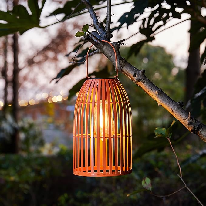 Solar Lantern Outdoor Waterproof Hanging Metal Birdcage Shaped Lantern Decorative Solar Light for Garden Yard Patio Porch