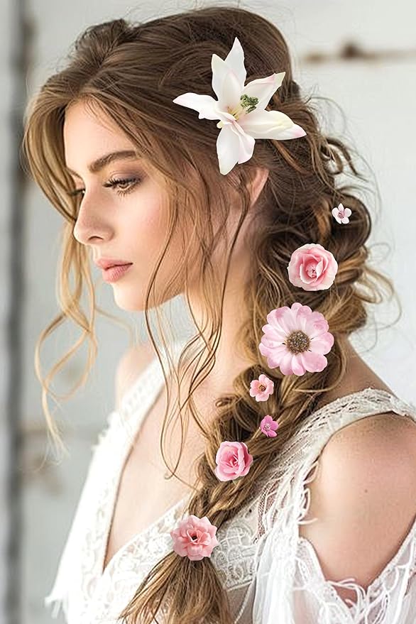 Serra Flora Faux Flower Heads Mini Artificial Flower Heads Fake Flowers Multicolor Small Silk Daisy Peony Flower Heads for Craft Garland Wedding Party DIY Home Decoration