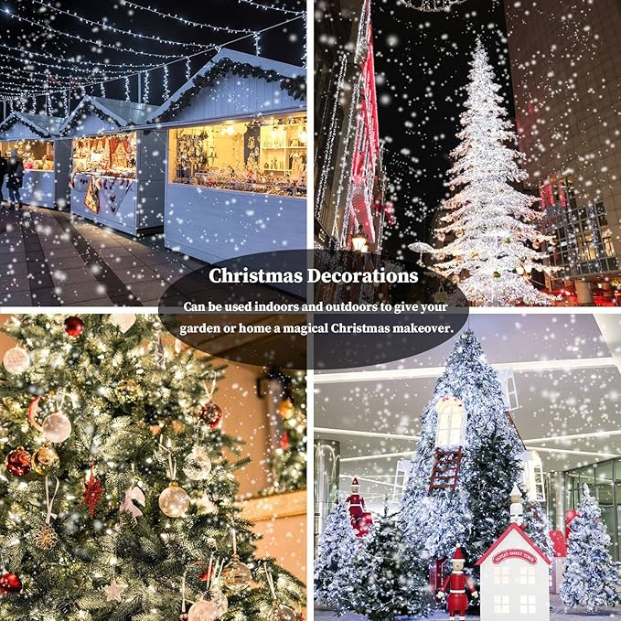 Outdoor Christmas String Lights, 800LED 330FT White Fairy Lights, 8 Mode Plug in Waterproof Indoor Outdoor Decor Lights for Bedroom Christmas Thanksgiving Wedding Party Garden Yard Tree