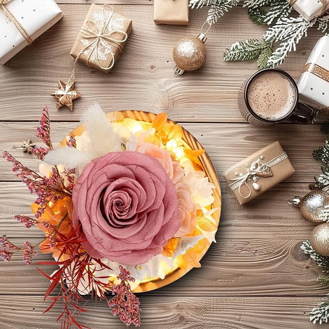 Flowers, Roses Gift – Fresh & Preserved Roses That Last Forever – Delivery to Show Love – Ideal Birthday Gift for Women, Unique for Mother’s Day & Christmas – Long-Lasting Forever Flowers