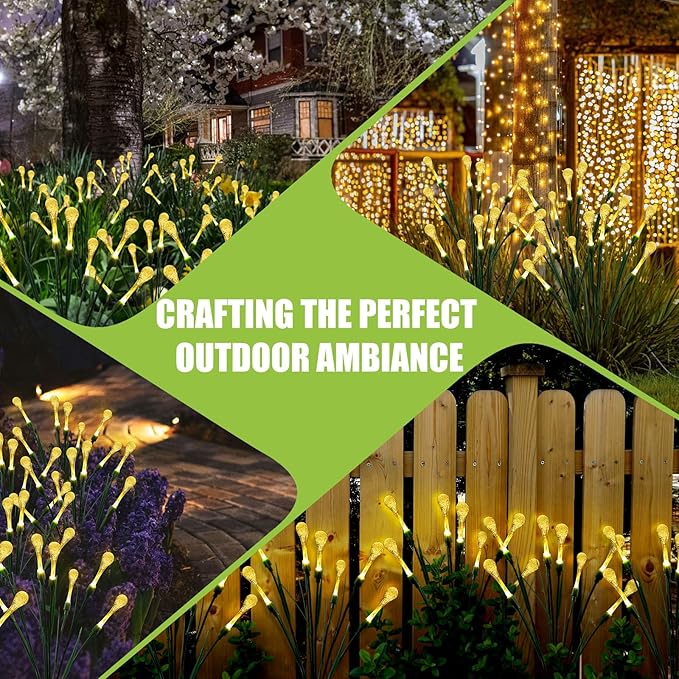 Solar Lights Outdoor Waterproof Upgraded Outdoor Solar Lights for Yard Patio Garden Decor, Solar Lights for Outside Gardening Supplies, Water Droplets Garden Lights Solar Powered Outdoor (4 Pack)