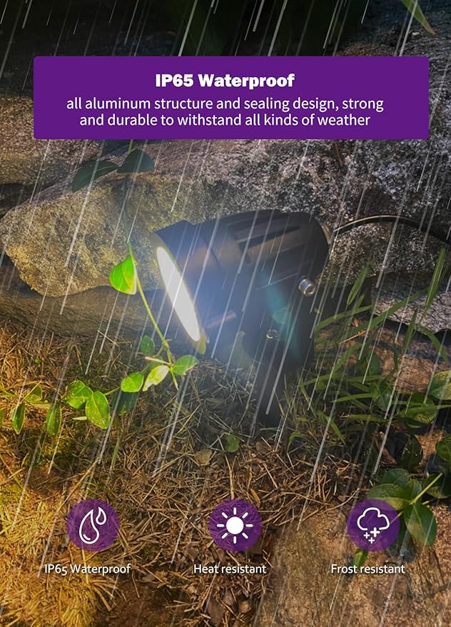 Spotlight Outdoor for Halloween Christmas: 4-in-1 RGBW Low Voltage Landscape Lighting Kit with Plug-in Transformer | 6W 24V IP65 Waterproof Color Changing LED Spot Lights with Remote for Yard Garden