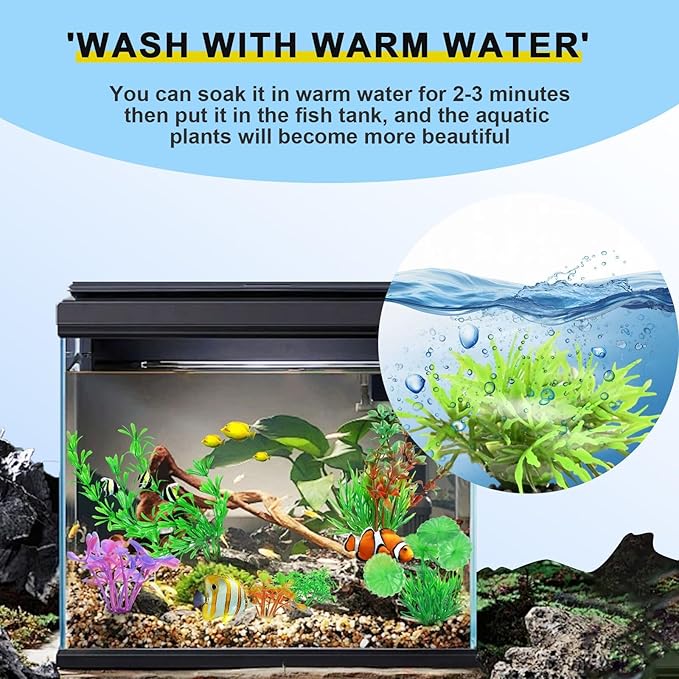 30Pcs Aquarium Plants, Green Fish Tank Plants, Artificial Aquarium Fish Tant Decor Plants, Plastic Water Grass Fish Tank Decorations