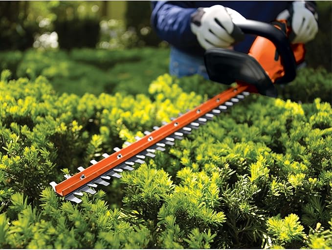 BLACK+DECKER 20V MAX Cordless Hedge Trimmer, 22 Inch Steel Blade, Reduced Vibration, Battery and Charger Included (LHT2220)