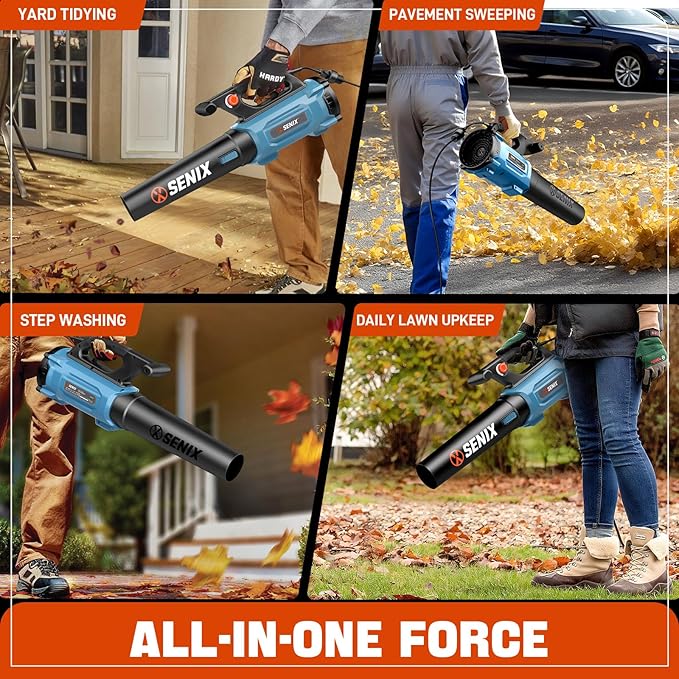 SENIX 12 AMP Handheld Electric Leaf Blower, Up to 700 CFM and 110 MPH, Variable Speed, Lightweight, 120v (BLAE12-M)