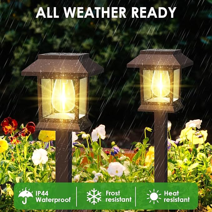 Solar Pathway Lights Outdoor, 6 Pack Upgraded LED Waterproof Solar Outdoor Lights, Landscape Lighting for Outside Driveway Garden Landscape Walkway Path Yard Lawn Decor (6)
