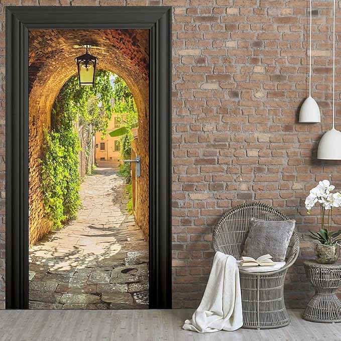 Door Wallpaper Self-Adhesive Door Poster 3D Door Picture - Gang in Tuscany - Door Film Photo Wallpaper Premium PVC Waterproof Door Sticker Wall Sticker for Bedroom Living Room Door Decoration Stickers