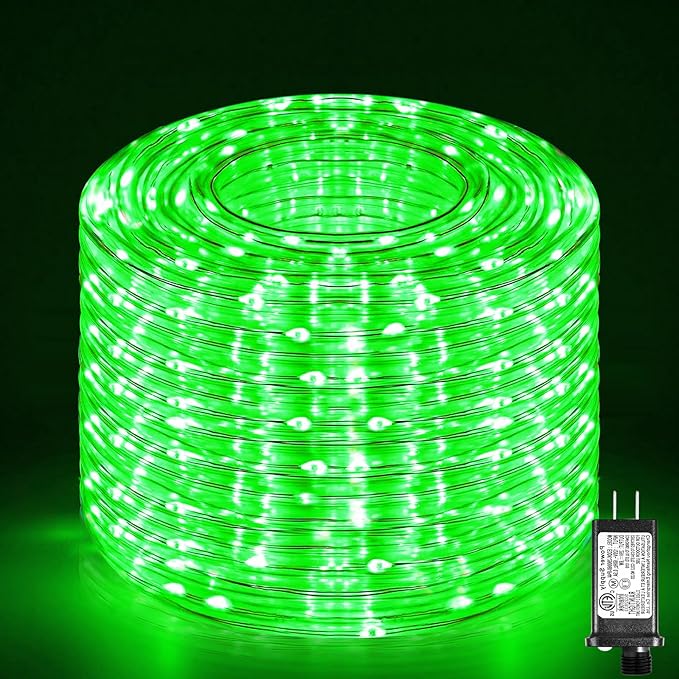 100FT 300 LED Rope Lights for Outside, St. Patrick Day String Lights Indoor with Waterproof 8 Modes, Connectable Plug in Fairy Twinkle Lights for Outdoor Patio Pool Party Holiday Decorations, Green