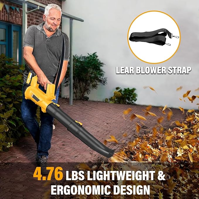 Cordless Leaf Blower – 6-Speed Settings. 540 CFM/170 MPH Powerful Electric Blower with 2x6.0 Ah Batteries & Fast Charger. Lightweight Leaf Blowers Great for Lawn Care, Yard Work and Garage Cleanup