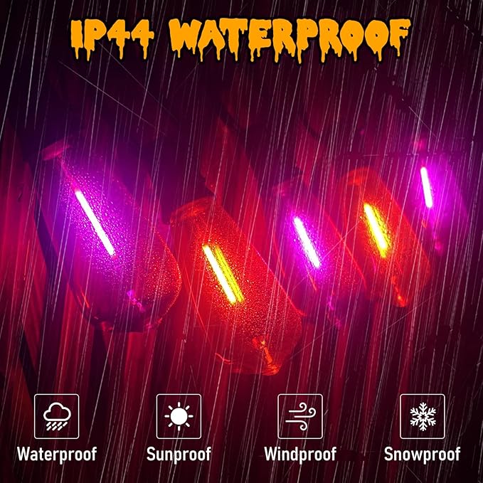 10Ft LED Outdoor String Lights, Halloween Orange Purple Lights with 10 0.6W ST40 LED Bulbs, Waterproof Connectable Patio Lights for Indoor Outdoor Backyard Garden Halloween Christmas Holiday Decor