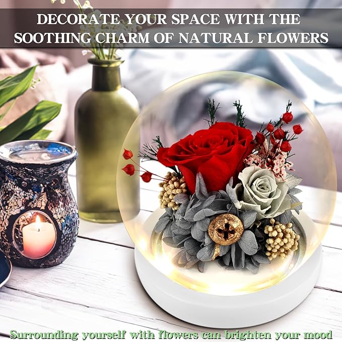 Flowers, Roses Gift – Fresh & Preserved Roses That Last Forever – Delivery to Show Love – Ideal Birthday Gift for Women, Unique for Mother’s Day & Christmas – Long-Lasting Forever Flowers