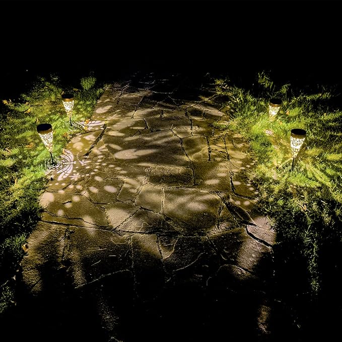 4-Pack Dragonfly Outdoor Decor Solar Pathway Lights, Metal Landscape Lighting for Outside Use: Patio, Yard, Lawn, Backyard, Walkway, Driveway – Gifts for Women, Mother, Grandmother