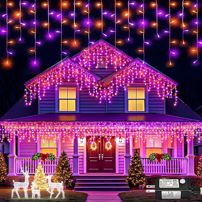 Christmas Lights Outdoor, Clear Wire Twinkle String Lights Indoor, 8 Modes String Lights for Outdoor Indoor Home Party Decorations, BlueWhite