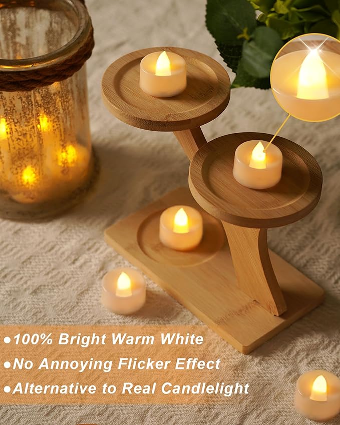 BEICHI Flameless Candles, 12Pack Battery Operated Candles, LED Tea Lights Candles Battery Operated, Flickering Fake Candles for Wedding Halloween Christmas Diwali- Warm White