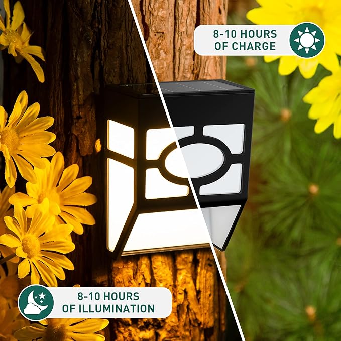 SOLPEX 16 Pack Solar Deck Lights Outdoor, Solar Fence Lights，2 Modes Christmas Garden Decoration Lights,RBG/Warm White LED Decorative Lighting for Garden，Yard，Post，Path&Driveway