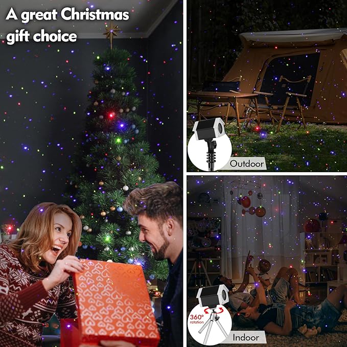 Laser Projector Firefly Lights, Motion Christmas Light with Remote Control, Waterproof Garden Decorative Lights for Indoor/Outdoor, Garden, Park, Patio
