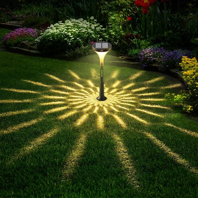 Solar Outdoor Pathway Light, IP65 Waterproof Solar Powered Lights, Multicolored 10 Modes RGB Color Changing, Christmas Decoration for Garden, Lawn, Yard, Patio etc, 6 Pack