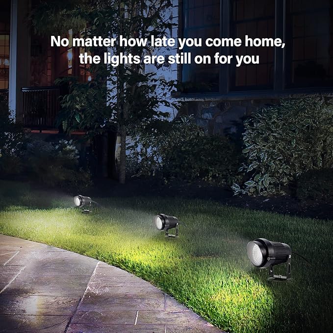 LemonBest Landscape Lights - 5W 110V Outdoor Spotlight - Waterproof IP65-3000K Cool White LED Landscape Lights - 5ft Cable for Yard Garden Patio Driveway House (Include Spike) (6 Pack)