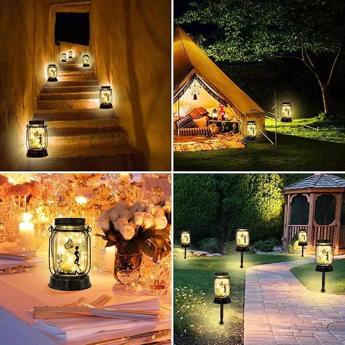 kyoryuger Fairy Solar Lanterns 3-in-1, Fairy Gifts for Women Mom Gramdma, Christmas Mom Gifts, Unique Birthday Gifts for Fairy Lover, Fairy Garden Decoration Outside for Yard, Patio,Backyard,Porch