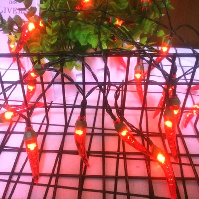Solar Red Chili String Lights, 30 LED Chili Shape Fairy String Lights Solar Operated String Lights for Wedding, Chinese New Year,Spring Festival,Party Decoration,Christmas