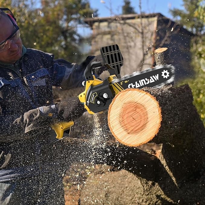 Mini Chainsaw 8 Inch for Dewalt 20V Max Battery, Brushless Cordless Pruning Chainsaw, Battery Powered Mini Chain saw for Wood Cutting, Tree Trimming (only tool)