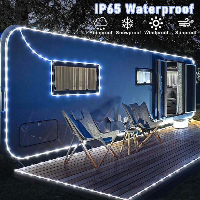 Rope Lights for Outside, 66FT 200 LED Christmas String Lights with Waterproof 8 Modes, Flexible and Connectable Plug in Fairy Light for Outdoor Indoor Patio Pool Garden Party Holiday Decor, White