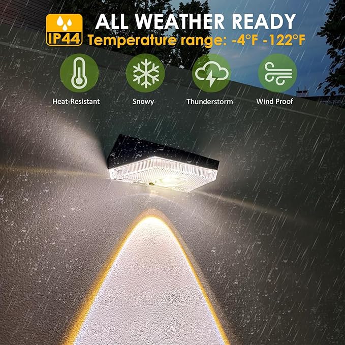 Solar Fence Lights Outdoor - Warm White & RGB 6 Color, Dusk to Dawn Deck Lights, IP65 Waterproof Solar Outdoor Lights for Fence/Backyard/Railing/Step/Patio/Wall (6 Pack)