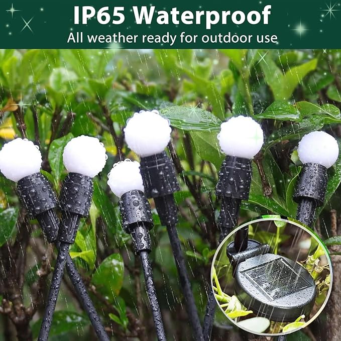 8-Pack Solar Garden Lights, 64 LED Solar Lights Outdoor for Garden Decor, Waterproof Firefly Light Outdoor (Sway by Wind), Swaying Light for Outside Yard Pathway Landscape Decorations (Warm White)