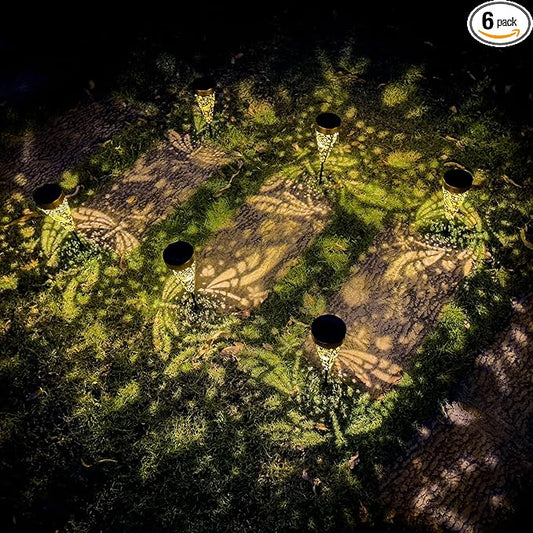 6-Pack Dragonfly Outdoor Decor Solar Pathway Lights, Metal Landscape Lighting for Garden, Lawn, Yard, Patio, Backyard, Pathway, Walkway – gifts for Mother, Women, Men, Grandmother, Grandfather