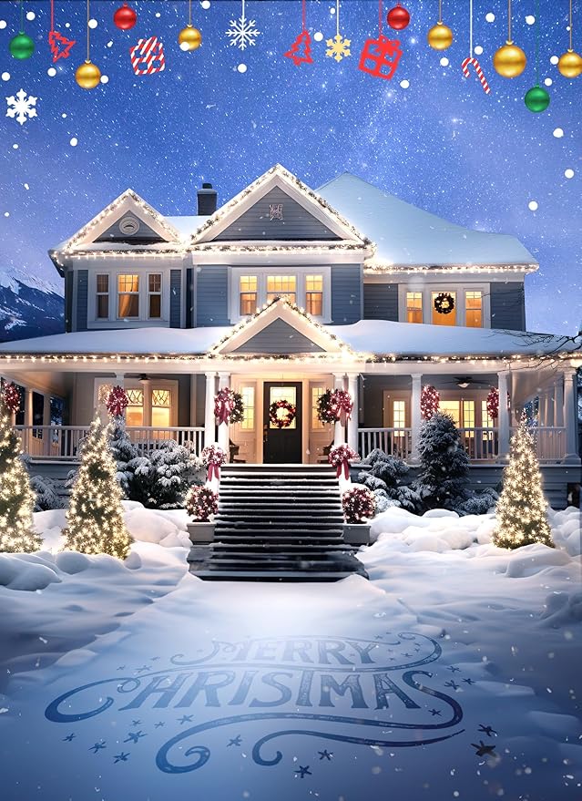 C7 Pure White LED Christmas Lights, 50Ft Vintage String Lights with 50+2 Plastic Bulbs, E12 Candelabra Base, Outdoor Retro Style Hanging Lights for X-mas Patio Fence Roofline Holiday