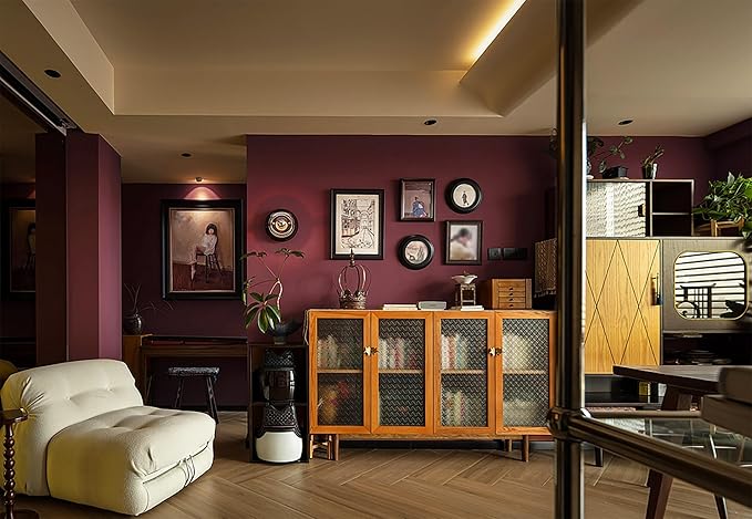 Dimoon 118''x17.7'' Red Peel and Stick Wallpaper Contact Paper Modern Self Adhesive Wall Paper Removable Renter Friendly Textured Solid Color Shelf Cabinet Vinyl Roll (118''x17.7'',Retro Red)