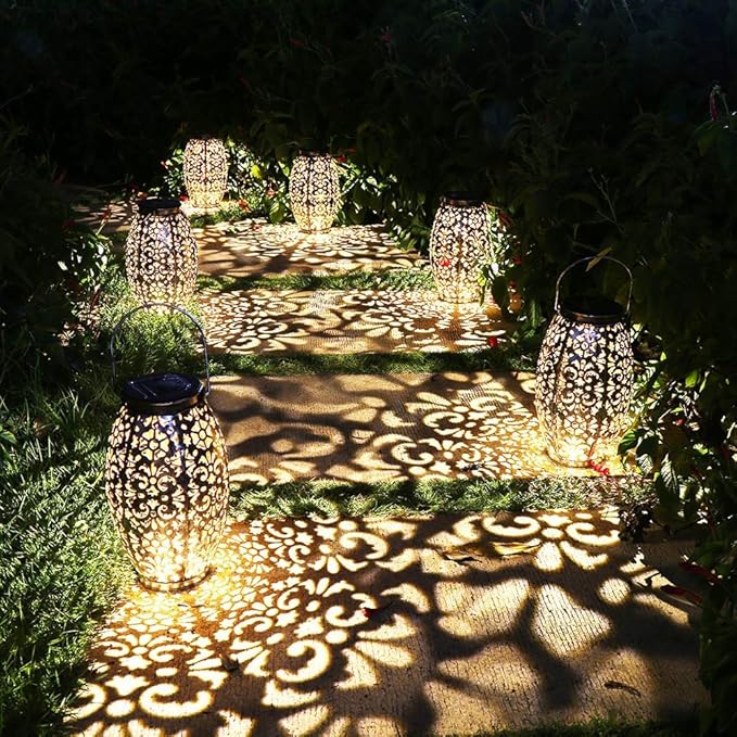 Kaixoxin Solar Lantern Lights for Hanging or Table Outdoor Solar Light for Patio Courtyard Garden