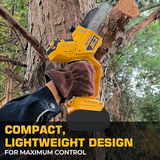 Mini Chainsaw for Dewalt 20V MAX Battery, Auto-Oiler, 8-Inch and 6-Inch 2-IN-1 Brushless Cordless Pruning Chainsaws, Battery Powered Mini Chain Saw for Wood Cutting (Tools only)