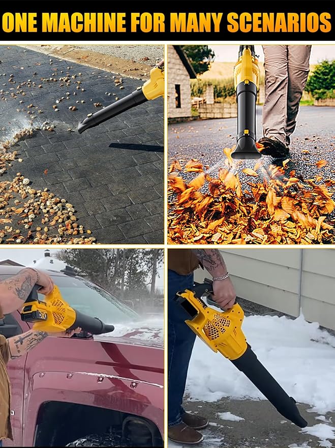 Leaf Blower Cordless Compatible with Dewalt 20V Max Battery, Electric Cordless Leaf Blower with 2× 3.0Ah Batteries and Charger,6 Speed Levels & 500CFM,Blowers for Blowing Leaves, Lawn Care and Dust