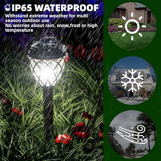 Solar Outdoor Lights, Outdoor Waterproof IP65, Bright Powered by Solar Garden Lights for Patio, Yard, Driveway Decoration (10 Pack)