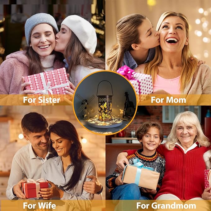 Butterfly Decorations Solar Lanterns for Outside, Gabroga Waterproof Hanging Solar Butter Fly Lights, Butterflies Gift for Women, Butterfly Outdoor Decor Lamp for Garden Patio Yard Table Pathway