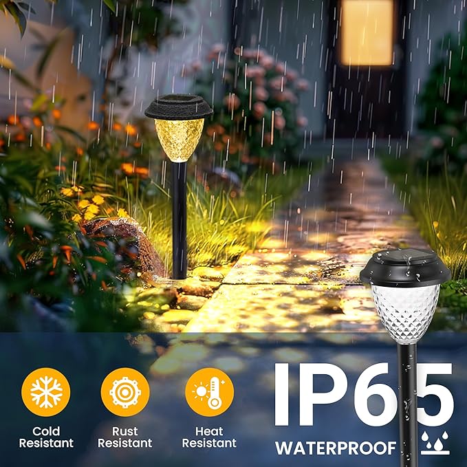 SOLPEX Solar Lights for Outside,10 Pack Solar Lights Outdoor Waterproof,Warm White Outdoor Solar Lights for Yard,Garden,Pathway,Patio and Landscape Lighting Decor